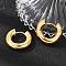 202 Stainless Steel Huggie Hoop Earrings, Hypoallergenic Earrings, with 316 Surgical Stainless Steel Pin, Ring, Real 18K Gold Plated, 4 Gauge, 19x20x5mm, Pin: 1mm