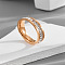 304 Stainless Steel Crystal Rhinestone Finger Rings, Rose Gold, US Size 8(18.1mm)