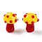 Handmade Lampwork Beads, Mushroom, Yellow, 15~16.5x11.5~13mm, Hole: 2mm