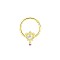 Brass Rhinestone Nipple Rings, Golden, Key, 8mm, Pin: 1.2mm