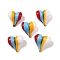 Handmade Lampwork Beads, Heart, Colorful, 17~19x15~17.5x10~12mm, Hole: 1.8~2mm