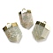 Natural Amazonite Pointed Pendants, Faceted Bullet Charms with Rack Plating Golden Plated Brass Findings, 24.5~25x16~16.5x7~7.5mm, Hole: 2.3mm