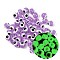 Luminous & Printed Opaque Acrylic Beads, Round Eye, Glow in the Dark, Medium Orchid, 6mm, Hole: 1.6mm