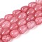 Baking Paint Crackle Glass Beads Strands, Teardrop, Light Coral, 13~13.5x9.5~10mm, Hole: 1.2~1.4mm, about 54~60pcs/strand, 28.35~30.71 inch(72~78cm)