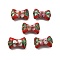 Handmade Cloisonne Beads, Flower Pattern, FireBrick, 10x15.5~16x6mm, Hole: 1.4mm