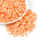 Glass Bugle Beads, Imitation Cat Eye, Orange, 6.5~7x1.5~2mm, Hole: 0.8~1mm, about 13636pcs/pound