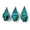 Spray Painted Natural Spiral Shell Pendants, Shell Shape Charms, Dark Turquoise, 36~40.5x17~19.5x15~16.5mm, Hole: 1.6~1.8mm