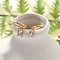 Ion Plating(IP) 304 Stainless Steel Micro Pave Cubic Zirconia Hoop Earrings, Rectangle, Golden, 21mm, Pin: 0.8mm