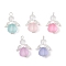 Transparent Acrylic Angel Pendants, with Alloy Beads & Transparent Acrylic Beads, Silver, 28x20x9mm, Hole: 2.5mm