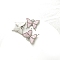 Alloy & Cellulose Acetate Pendants, Butterfly, Pink, 29.5x25mm