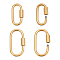 4Pcs 2 Styles Ion Plating(IP) 304 Stainless Steel Screw Carabiner Lock Charms, for Necklaces Making, Oval, Golden, 22~26x11~14x4mm, 2pcs/style
