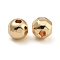 Rack Plated Round Brass Beads, Long-Lasting Plated, Cadmium Free & Lead Free, Faceted, Real 14K Gold Plated, 6mm, Hole: 1.6mm