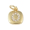 Rack Plating Brass Micro Pave CLear Cubic Zirconia Charms, with Jump Rings, Cadmium Free & Lead Free, Long-Lasting Plated, Real 18K Gold Plated, Letter O, 11.5x9x1.5mm, Hole: 2.8mm