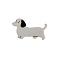 Dog Cellulose Acetate(Resin) Alligator Hair Clips, with Iron Clip, No-Trace Bangs Hair Clip for Women and Girls, White, 50x30mm