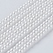 Eco-Friendly Dyed Glass Pearl Round Beads Strands, Grade A, Cotton Cord Threaded, White, 3~3.5mm, Hole: 0.7~1.1mm, about 135pcs/strand, 15 inch