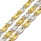 Ion Plating(IP) 304 Stainless Steel Lumachina Chains, Unwelded, with Spool, Golden & Stainless Steel Color, 8.5x4x1mm