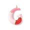 Brass Enamel Pendants, Long-Lasting Plated, Cadmium Free & Lead Free, Real 18K Gold Plated, Letter Charm, Letter G, 21~25x6~25x4~7mm, Hole: 1.6~2mm