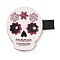 Hallowmas Party Hair Accessories, Glitter Wool Cloth Alligator Hair Clip, with Iron Clip, Skull, 45x49x12mm