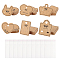 NBEADS 120 Pcs 6 Styles Earring Display Cards, Heart/Crown/Butterfly/Rectangle Kraft Paper Earring Holder Cards Tan Earring Paper Tags with 120 Pcs OPP Cellophane Bags for Hanging Jewelry Display