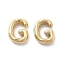 304 Stainless Steel Pendants, Real 14K Gold Plated, Ion Plating(IP), Balloon Letter Charm, Letter G, 19.5x14.5x4.5mm, Hole: 2mm