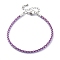 Polyester Cord Braided Bracelet Makings, with Stainless Steel Claw Lobster Clasps, Brass Findings, Long-Lasting Plated, Medium Purple, 7-3/8 inch(18.8cm)