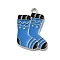 Winter Theme Alloy Enamel Pendants, Platinum, Socks, 22x18x1.7mm, Hole: 1.8mm