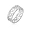 Non-Tarnish Heart with Cross Stainless Steel Hollow Finger Ring, Stainless Steel Color, US Size 10(19.8mm)