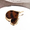 Alloy Bobby Pins, with Cellulose Acetate(Resin) Ornament, Ponytail Hook for Women Girls, Heart, Coconut Brown, 45x40mm