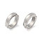 Non-Tarnish Stainless Steel Non Piercing Clip-on Earrings, Ring, Stainless Steel Color, 12.5x3mm