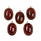 Natural Carnelian(Dyed & Heated) Pendants, 304 Stainless Steel Oval Charms, Real 14K Gold Plated, 22x14.5~15x6.5~8mm, Hole: 1.5mm