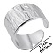 Non-Tarnish Vintage Stainless Steel Open Cuff Rings, Wide Band Rings for Men and Women, Stainless Steel Color