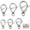 60Pcs 6 Styles 316 Surgical Stainless Steel Lobster Claw Clasps, Manual Polishing, Stainless Steel Color, 9~15x5.6~9.4x3~4.2mm, Hole: 1.2~1.8mm, 10pcs/style