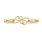 Flower Rack Plating Brass Fold Over Clasps, Long-lasting Plated, Lead Free & Cadmium Free, Real 18K Gold Plated, 40mm, Hole: 3mm