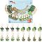 Pot Culture Alloy Enamel Pendant Stitch Markers, Crochet Leverback Hoop Charms, Locking Stitch Marker with Wine Glass Charm Ring, Mixed Color, 3.7~5cm, 4 style, 4pcs/style, 16pcs/set