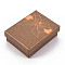 Cardboard Necklaces or Bracelets Boxes, with Sponge Inside, Rectangle, Bowknot Pattern, Camel, 9.1x6.9x3.15cm
