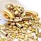 CCB Plastic Beads, Mixed Shapes, Golden, 6~31x7~18mm, Hole: 2mm