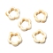 Flower Hollow Glazed Porcelain Bead Frame, Floral Ceramic Beads, Bisque, 15.5x16x5mm, Hole: 2.5mm