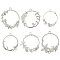 12Pcs 6 Style Alloy Open Back Bezel Pendants, For DIY UV Resin, Epoxy Resin, Pressed Flower Jewelry, Ocean Style, Nickel Free, Mixed Shape, Silver, 36~44x34~41mm, Hole: 3mm, 2pcs/style