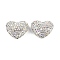 Heart Shaped Polymer Clay Rhinestone Beads, for DIY Phone Charm, Pen and Jewelry Making Supplies, Crystal AB, 18.5x24x13mm, Hole: 1.6mm