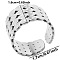 Non-Tarnish Minimalist Hammered 304 Stainless Steel Cuff Rings, Wide Band Open Rings