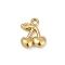 304 Stainless Steel Charms,  Real 18K Gold Plated, Cherry, 9.5x7.5x2.5mm, Hole: 1.2mm