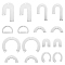 16Pcs 8 Style 201 Stainless Steel Chandelier Components Links, Laser Cut, Symmetrical Arc Shape & Semicircle, Stainless Steel Color, 12~39x16~35x1mm, Hole: 1.2~1.6mm, 2pcs/style