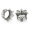 Hollow Out Flower Brass Alloy Ear Tunnels, Platinum, 10mm