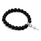 Cross Bracelet Women's European and American Fashion Personality Black Bracelet Ethnic Style Jewelry Lava Stone