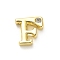 Rack Plating Brass Cubic Zirconia Beads, for Personalized Name Necklaces Making, Long-Lasting Plated, Lead Free & Cadmium Free, Alphabet, Letter F, 12x12.5x4.8mm, Hole: 2.7mm