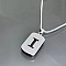 Rectangle with Laser Cut Letter 201 Stainless Steel Initial Pendant Necklaces, Stainless Steel Color, Letter I, 23.62 inch(60cm)