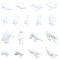 2Sets 2 Styles Animals Model, UV Resin Filler, Epoxy Resin Jewelry Making, White, 1set/style