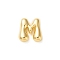 Brass Pendants, Real 18K Gold Plated, Letter M, 22x21x7mm, Hole: 2.5x3mm