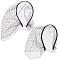 2Pcs 2 Colors Mesh Veil Cloth Hair Bands, with Rhinestone, Hair Accessories for Women and Girls, Black, 245~265mm, Inner Diameter: 115.5mm, 1pc/style