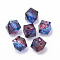 Two Tone Transparent Spray Painted Acrylic Beads, Polygon, Royal Blue, 7.5x8x8mm, Hole: 1.8mm, about 1690pcs/500g